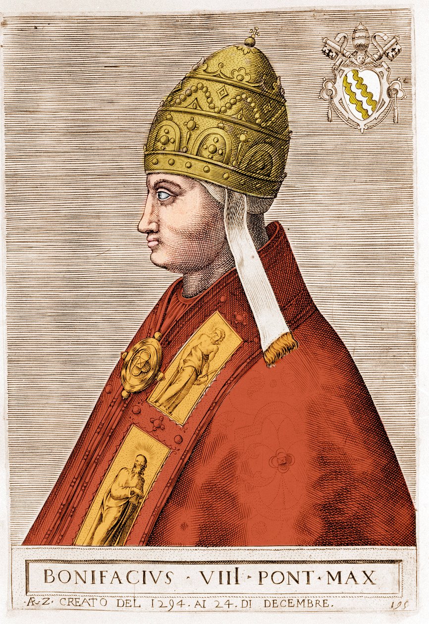 Portrét papeže Bonifáce VIII. (Benedetto Caetani dit Bonifác VIII od Unknown artist