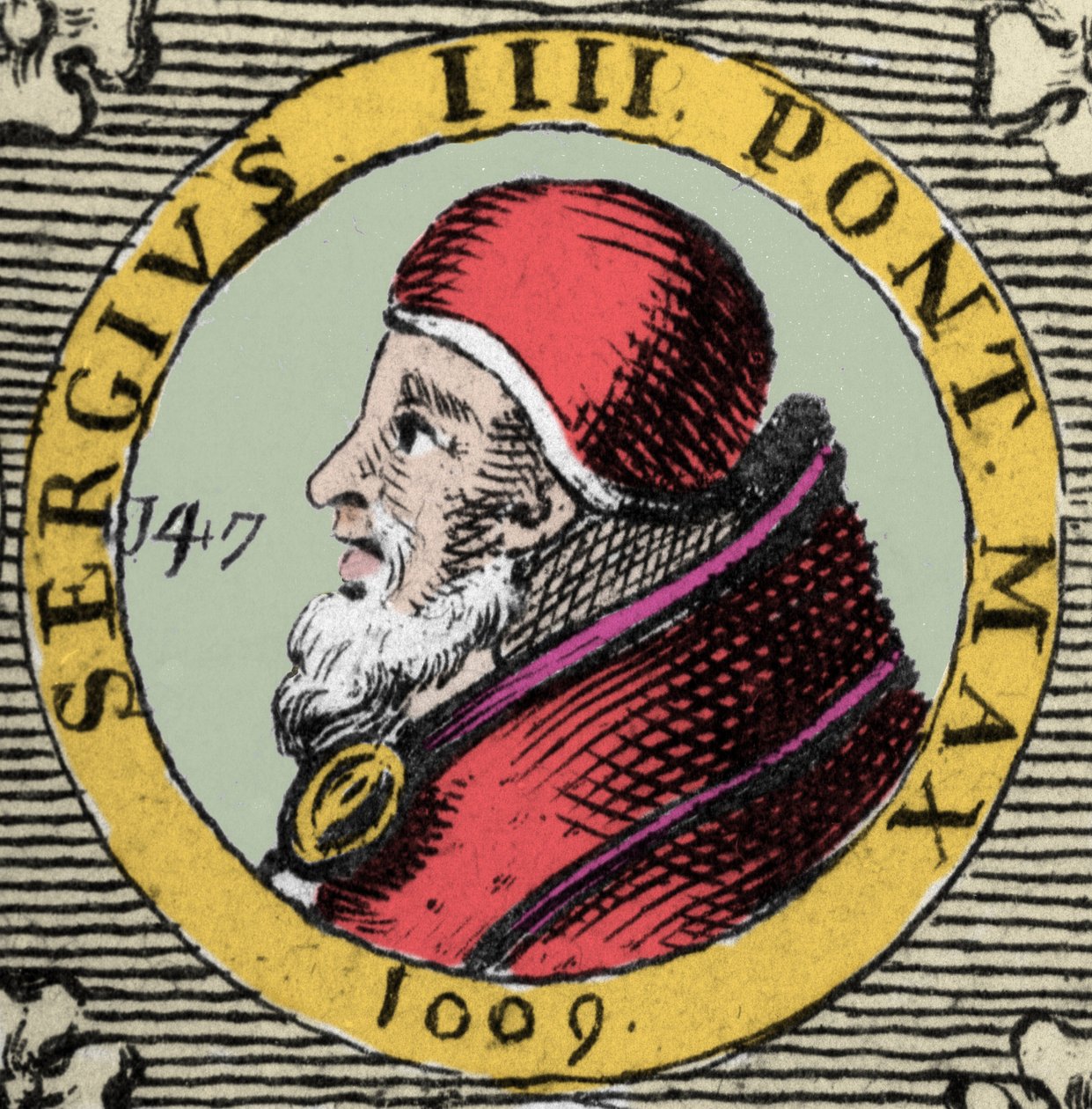 Portrét papeže Sergia IV nebo Sergia IV Sergia IV. 11. století. od Unknown artist