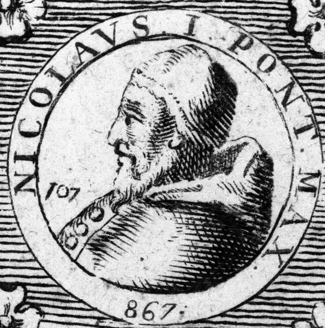 Portrét papeže svatého Mikuláše I. Velikého (858-867). od Unknown artist