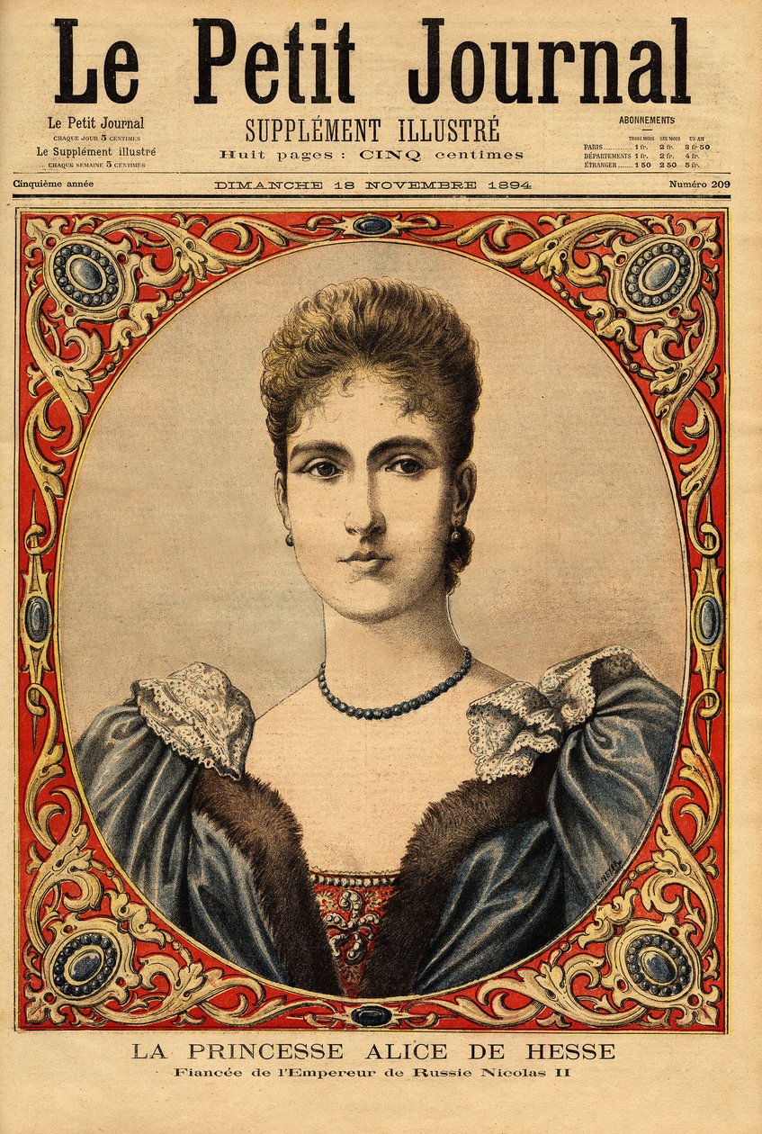 Portrét princezny Alix Hessenské (nebo Alexandry z Hesenska Darmstadt od Unknown artist