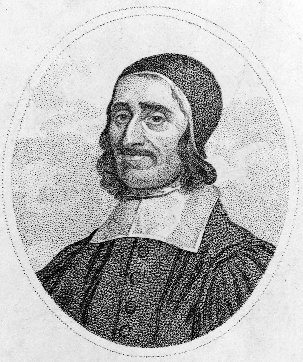 Portrét Richarda Baxtera (1615-1691) Puritan ze 17. století Rytina soukromé sbírky z 19. století. Paříž od Unknown artist