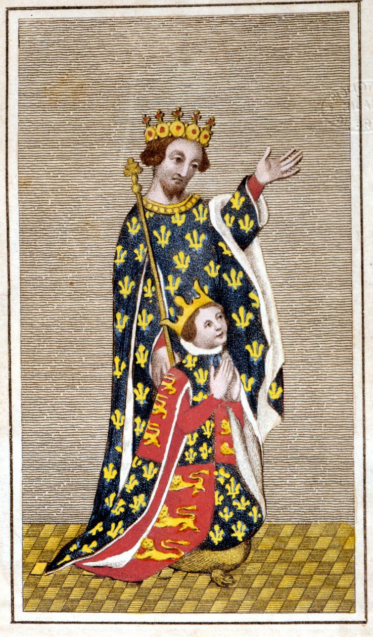 Portrét dítěte Richarda III. (1452 - 1485) a jeho otce Richarda z Yorku. Rytina z konce 18. století. Biblioteca di Brera, Milán. od Unknown artist