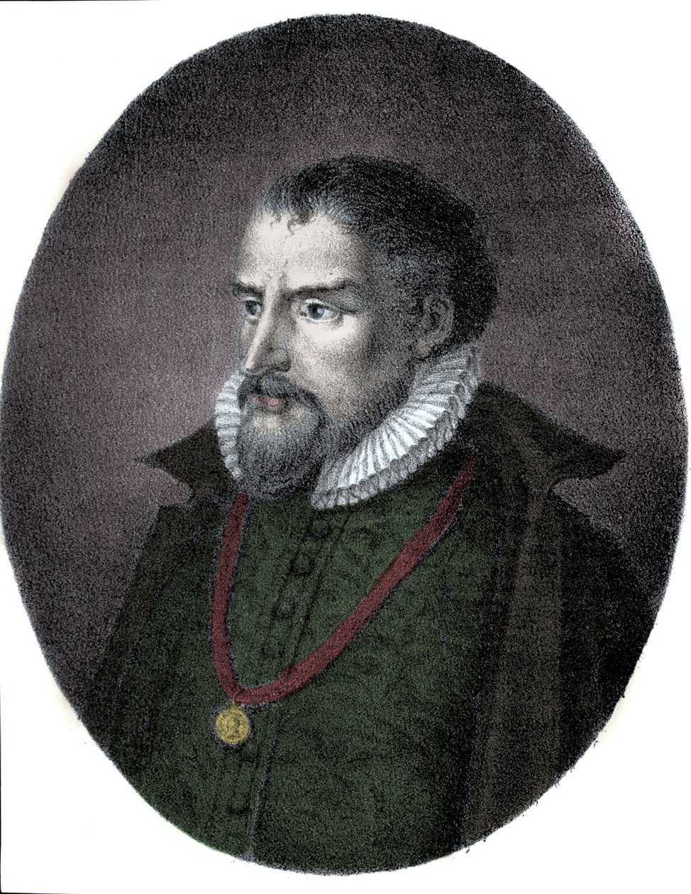 Portrét Rolanda de Lassus (Orlandus nebo Orlando di Lasso, cca 1531-1594), francouzsko-vlámského skladatele. od Unknown artist