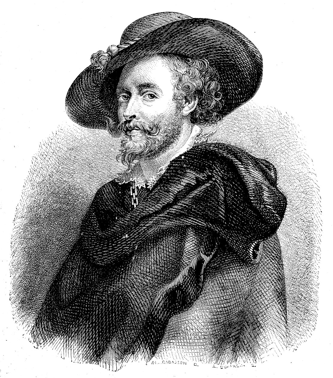 Portrét sira Petera Paula Rubense (1577-1640) (rytina) od Unknown artist
