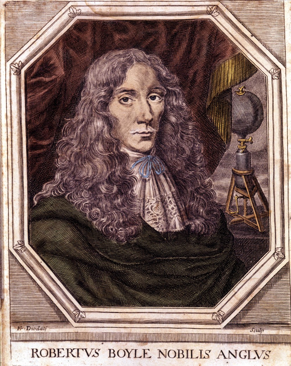 Portrét sira Roberta Boylea (1627-1691), anglo-irského fyzika a chemika. od Unknown artist