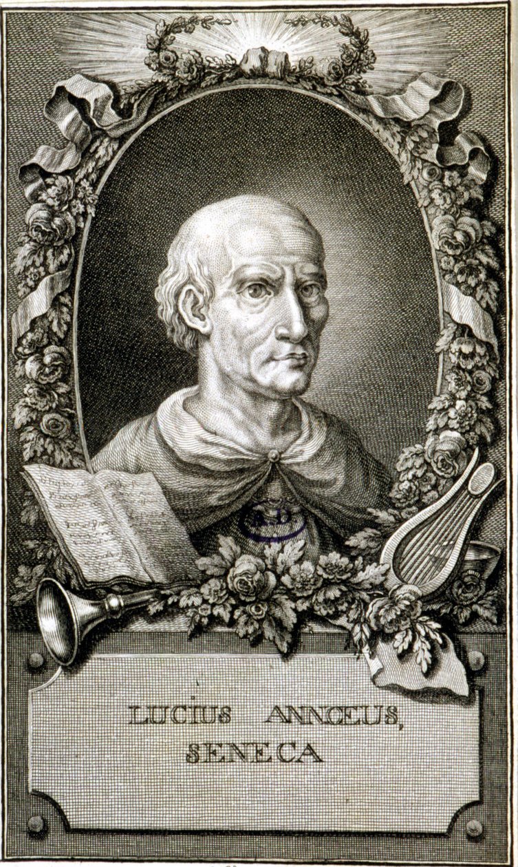 Portrét Seneca (4-65). Rytina z roku 1794. Coll Maciet, Knihovna dekorativních umění, Paříž. od Unknown artist