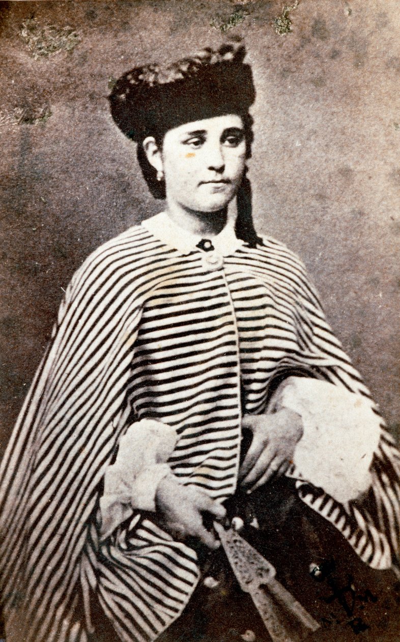 Portrét Teresity Garibaldi (1845-1903), dcery italského patriota a hrdinů Risorgimenta Giuseppe Garibaldiho (1807-1882) a jeho první manželky Anity (1821-1849). Soukromá sbírka fotografií od Unknown artist
