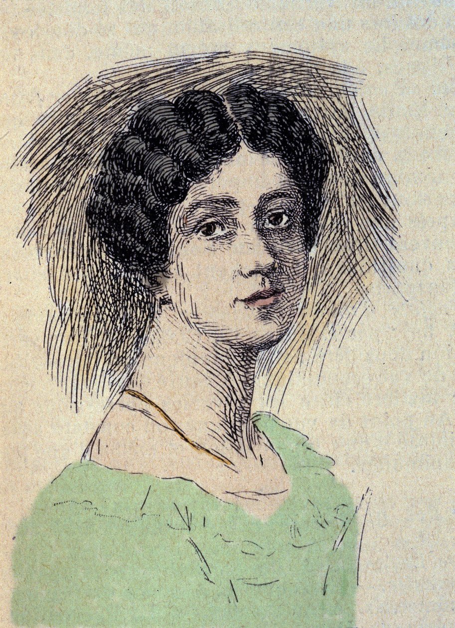 Portrét Theodora Ulrike Sophie von Levetzow (1804-1899) Poslední láska od Johanna Wolfganga von Goethe (1749-1832) (Portrét baronky Ulrike von Levetzow poslední milenky Goetha) Rytina od Unknown artist