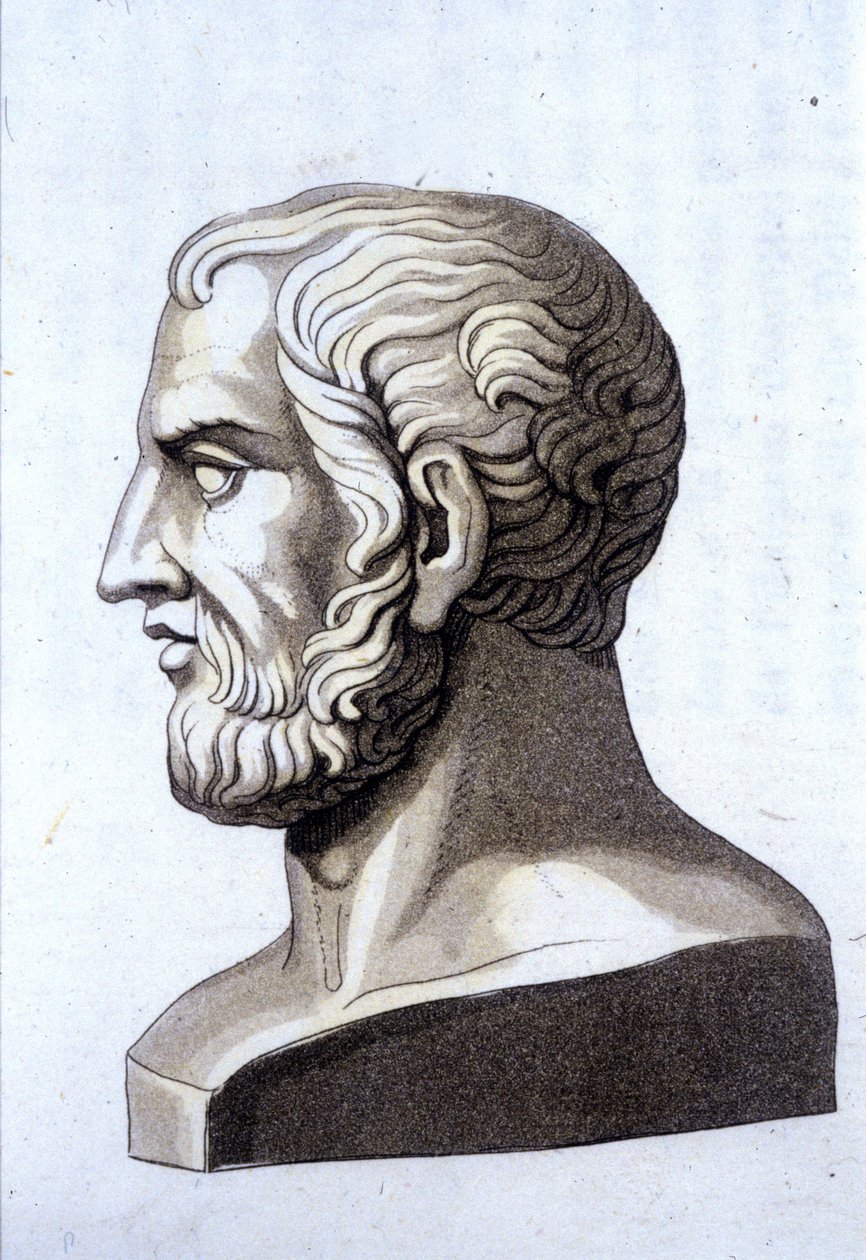 Portrét Theophrastes (372 př.nl-287 př.nl), řecký filozof. od Unknown artist