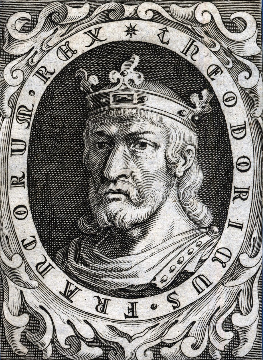 Portrét Thierryho II. (? - 613), krále Burgundska a Austrasie. od Unknown artist