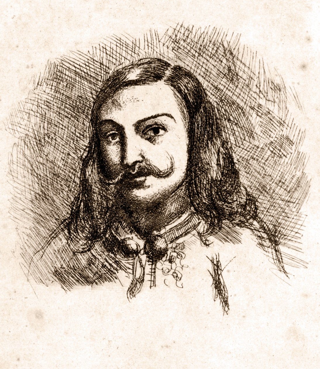 Portrét Théophila Gautiera. Výkres. 19. století. od Unknown artist