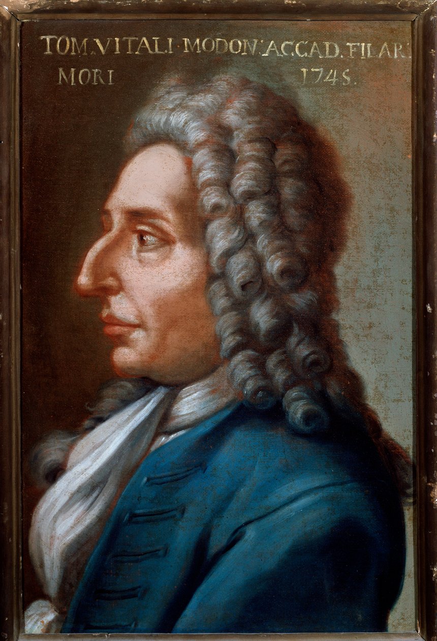 Portrét Tommasa Antonia Vitaliho Modoniho (1663-1745) italského skladatele a houslisty Anonymní malba. 18. století. Bologna, Muzeum občanského muzea od Unknown artist