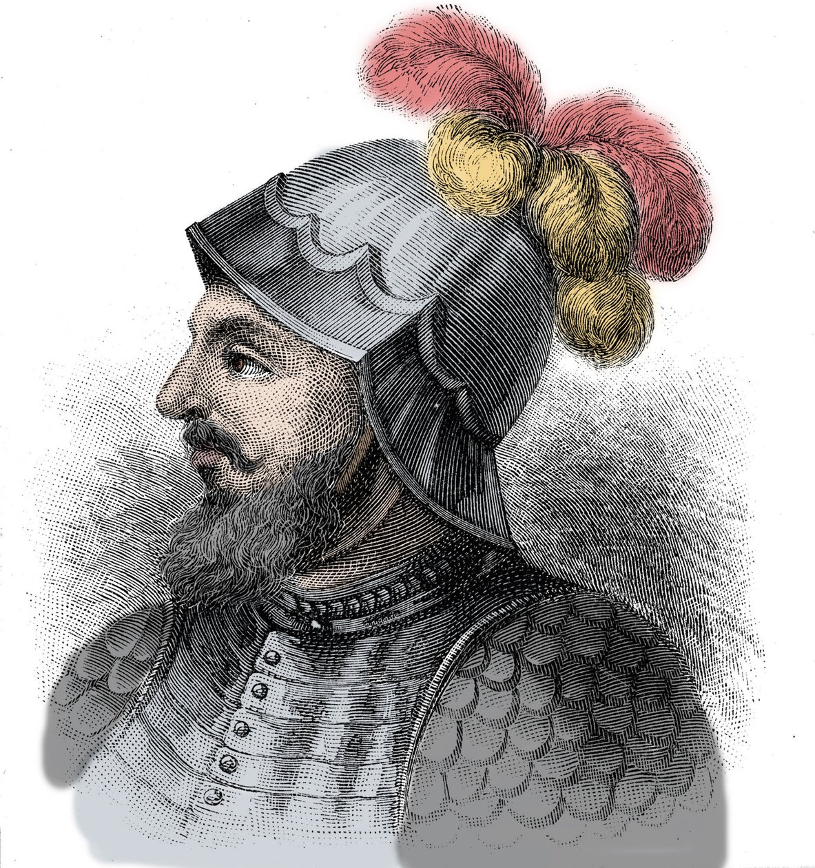 Portrét Vasca Nuneze de Balboa, španělského dobyvatele (1475-1517) - rytina 19. století od Unknown artist