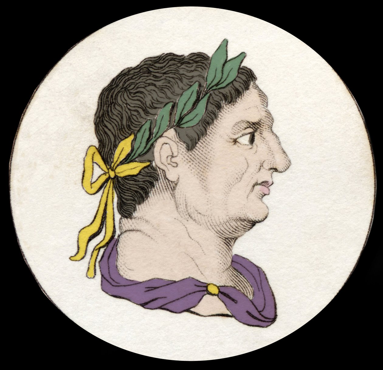 Portrét Vitellia (15-69) je římský císař. Rytina 19. století. od Unknown artist