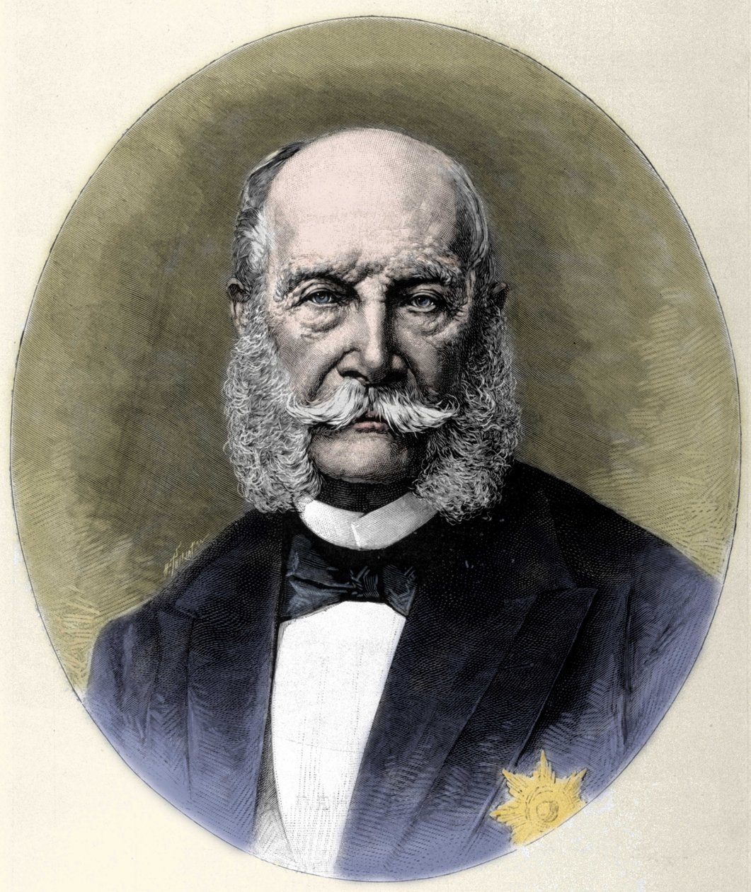 Portrét Viléma I. (1797-1888), pruského krále a německého císaře. Rytina z konce 19. století. od Unknown artist