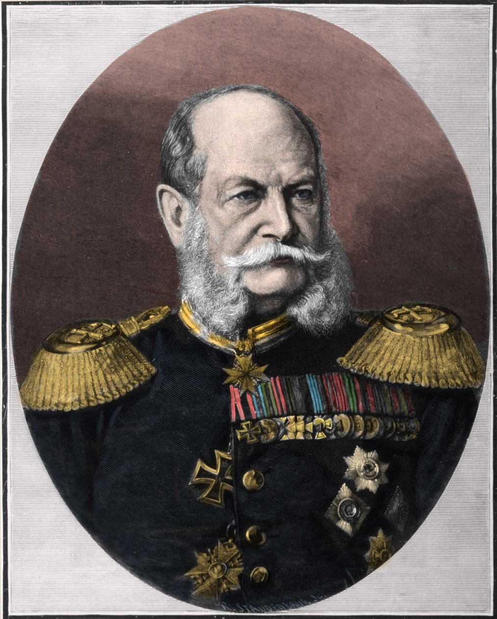 Portrét Viléma I. (1797-1888), pruského krále a německého císaře. Rytina z konce 19. století. od Unknown artist