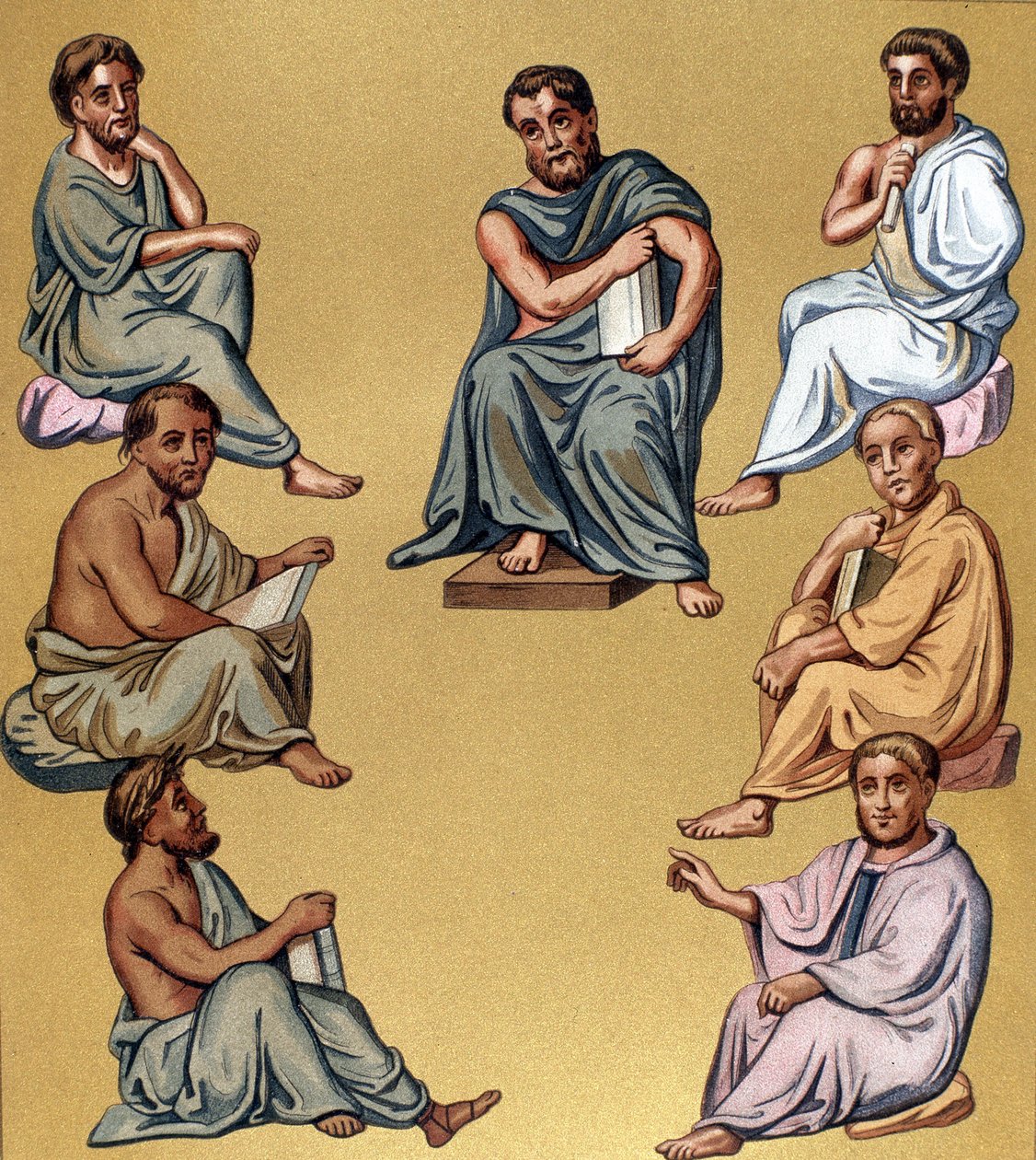 Portrét různých řeckých lékařů (filosofů). od Unknown artist