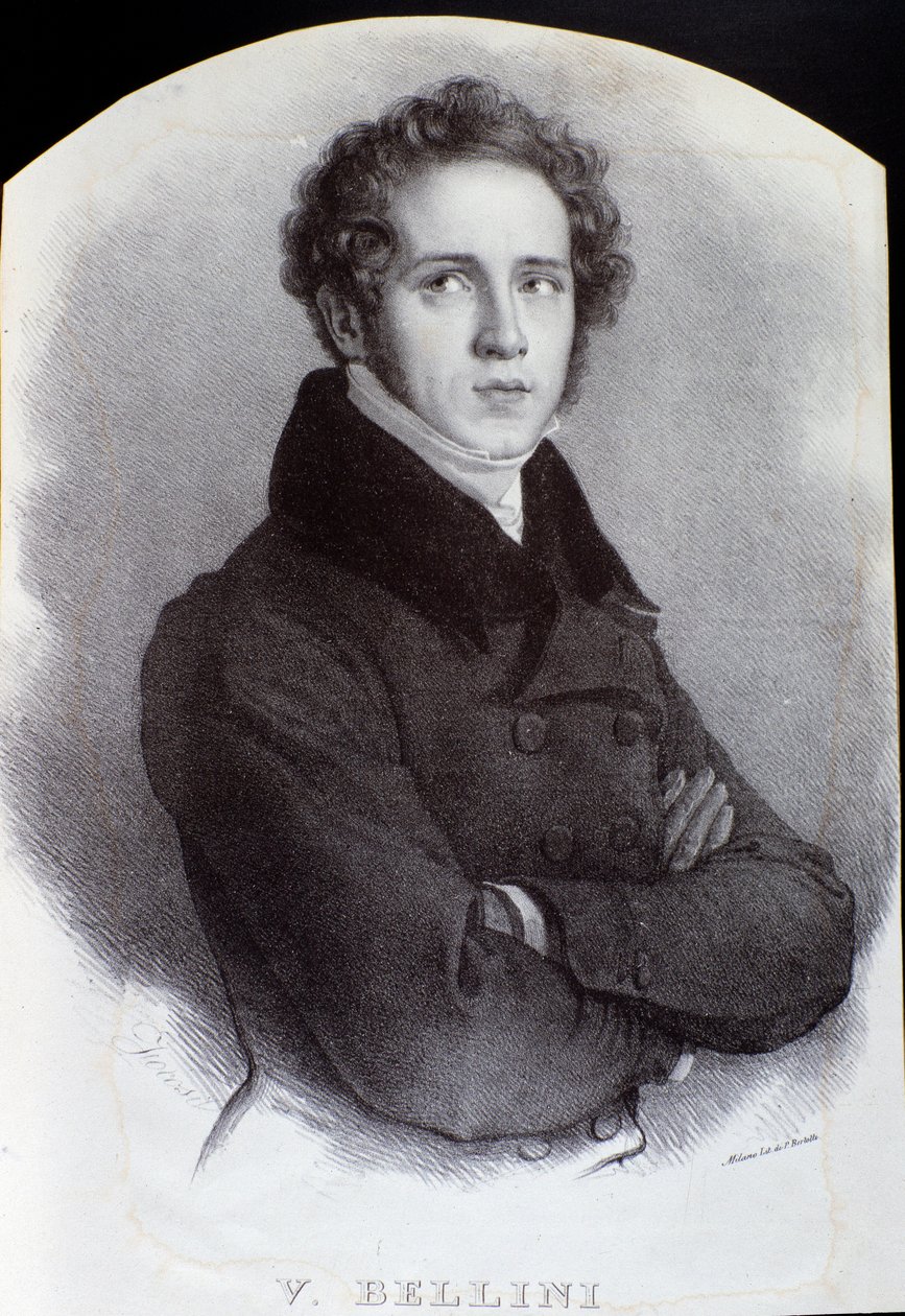 Portrét italského skladatele Vincenza Belliniho (rytina. 19. století) od Unknown artist
