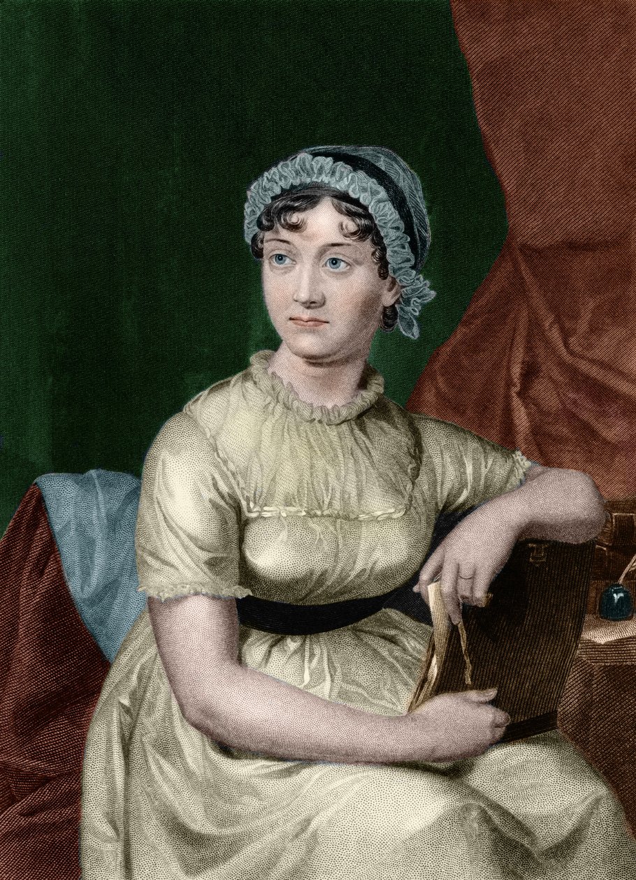 Portrét anglické spisovatelky Jane Austenové (1775-1817) Rytina z knihy „Portrét galerie významných mužů a žen Evropy a Ameriky“ od životopisce Everta Augusta Duyckincka (1816-1878). 1893, sv. 1 od Unknown artist