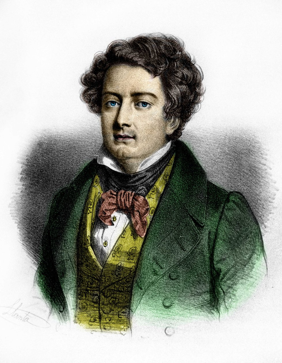 Portrét francouzského tenoristy Adolpha Nourrita (1802-1839). od Unknown artist