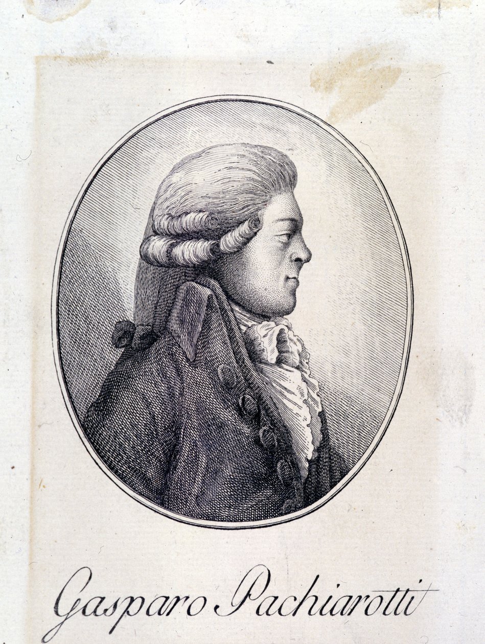 Portrét italského kastráta Gasparo Pacchierotti (Pacchiarotti) (1740 - 1821). Rytina 19. století. od Unknown artist