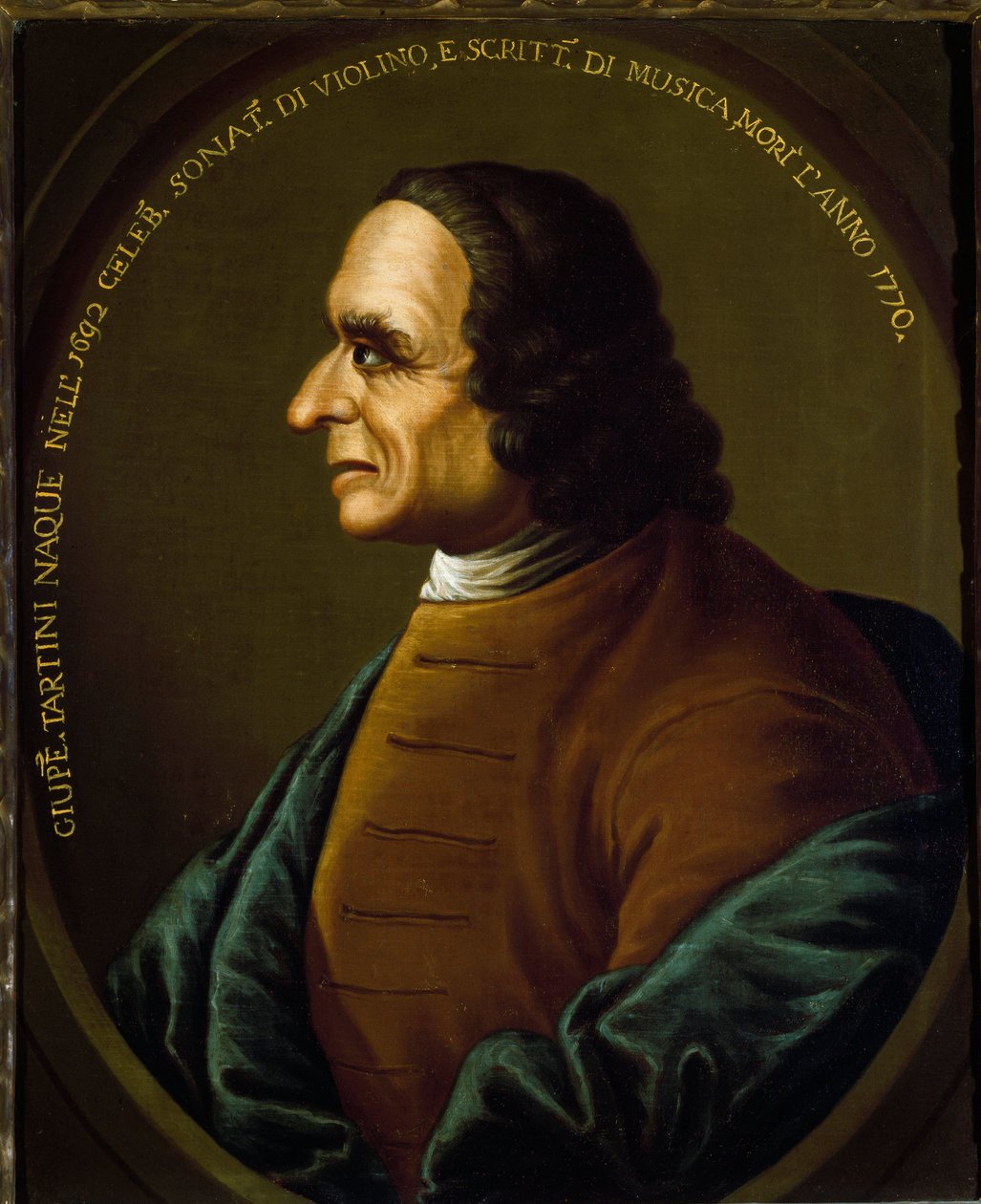 Portrét italského skladatele a houslisty Giuseppe Tartiniho (1692-1770) Anonymní obraz 18. století. Bologna Civico Museo Bibliografico Musicale - Portrét italského skladatele a houslisty Giuseppe Tartiniho (1692-1770). Anonymní malíř od Unknown artist