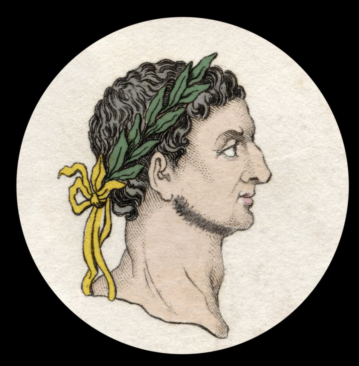 Portrét římského císaře Othona (Marcus Othon Caesar Augustus) (32-69). Rytina 19. století. od Unknown artist