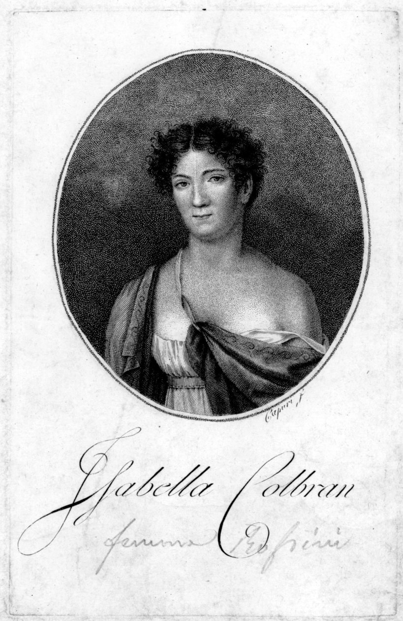 Portrét španělské zpěvačky Isabelle Colbranové (1785-1845) Rytina 19. stol. od Unknown artist