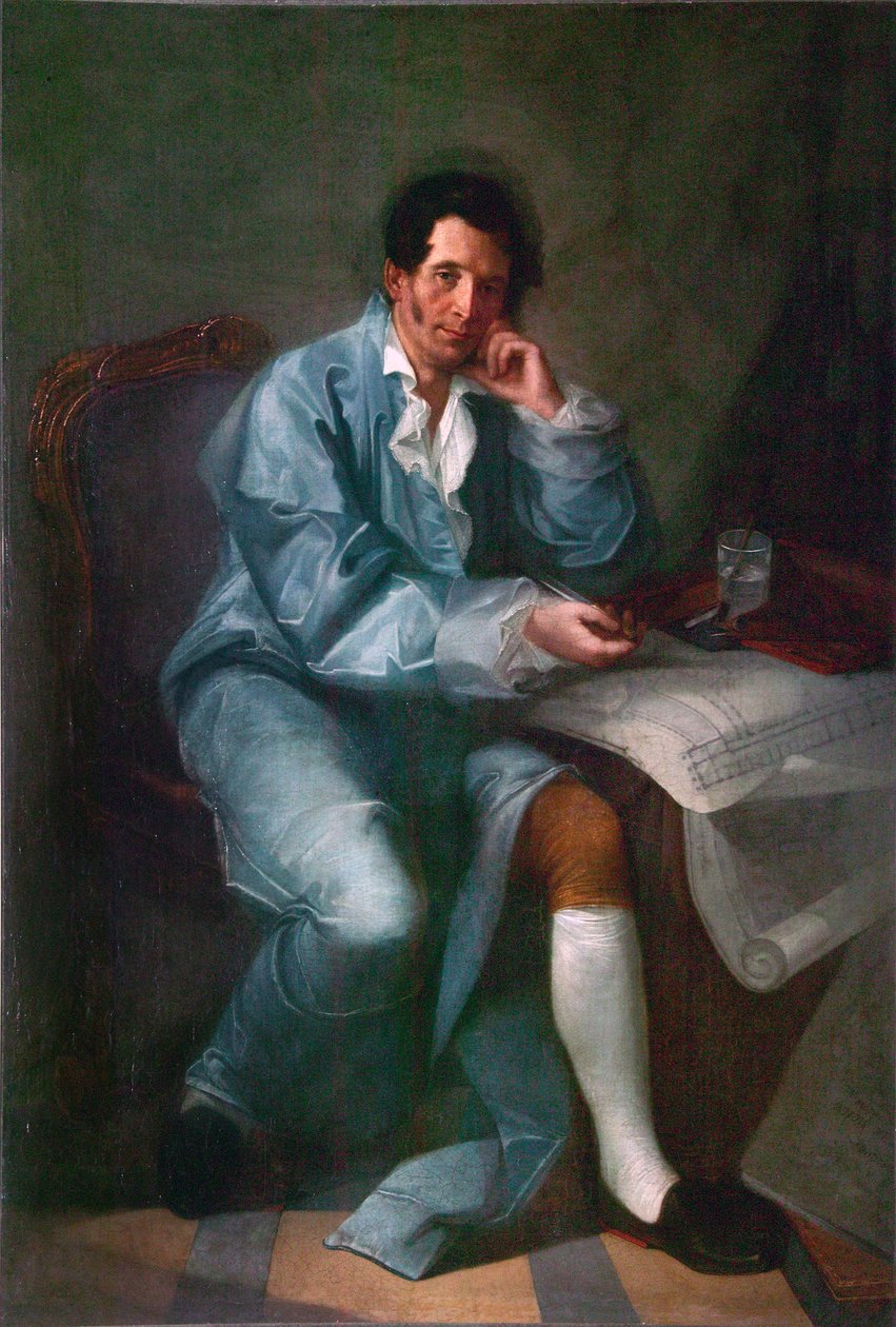 Portrét architekta Jean-Baptiste (Jean Baptiste) Vallin de la Mothe (1729-1800) peinture anonyme - Museum of Fine Arts Academy, Petrohrad od Unknown artist