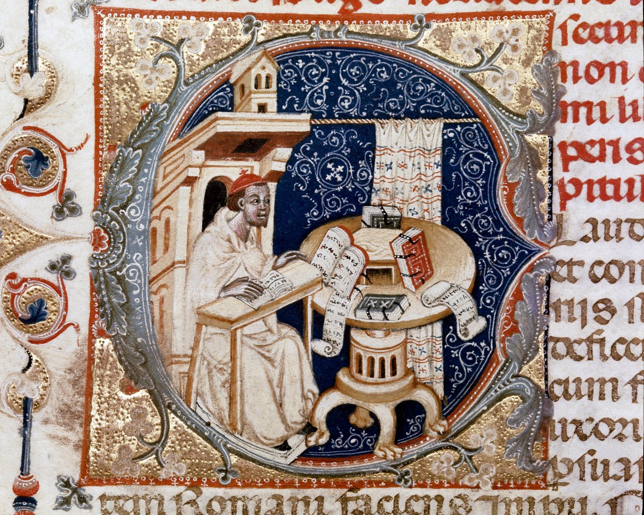 Portrét kopírujícího mnicha Ugo de Florence (Miniatura, kolem roku 1320) od Unknown artist