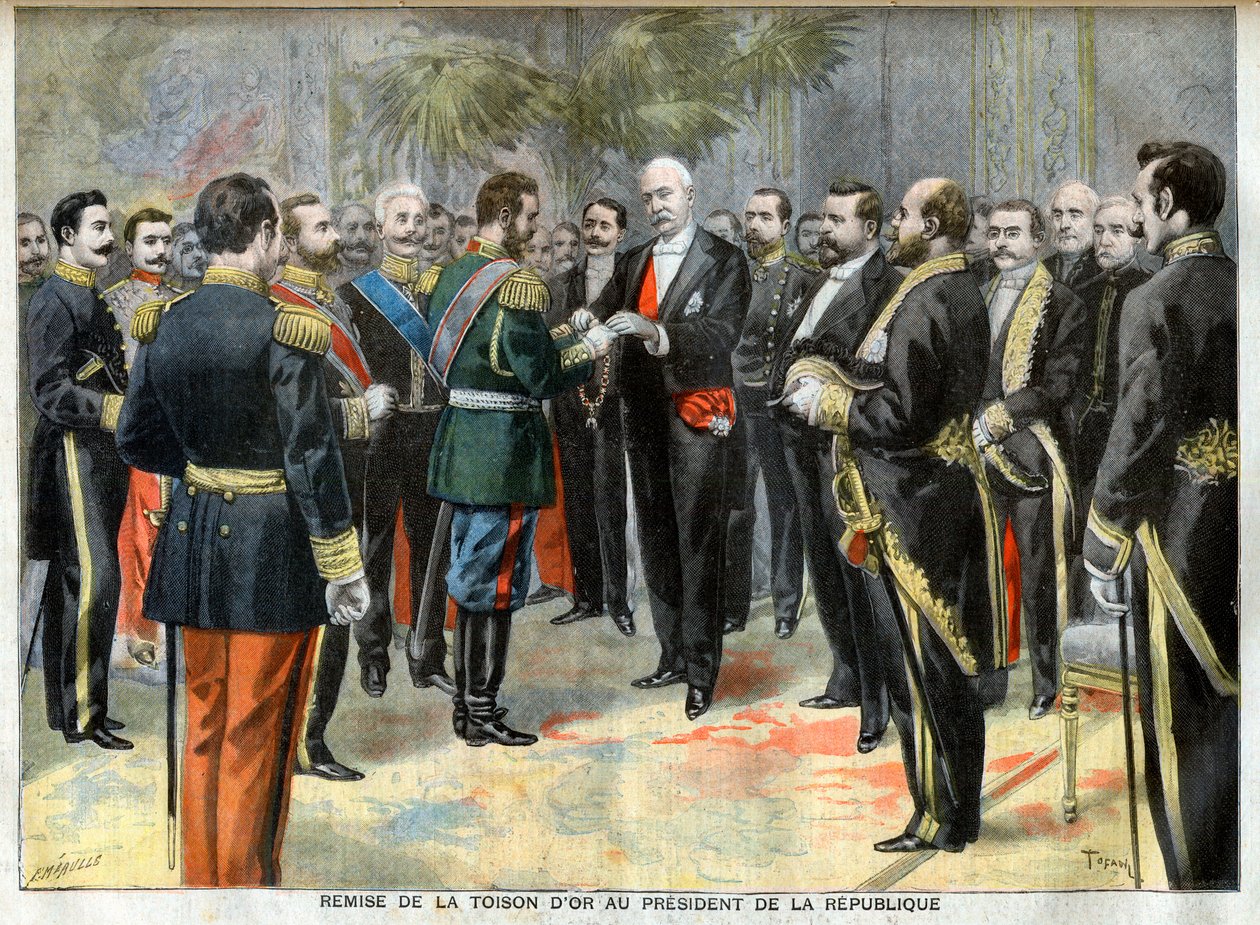 Předání Zlatého rouna prezidentu republiky Felixi Fauremu od Unknown artist