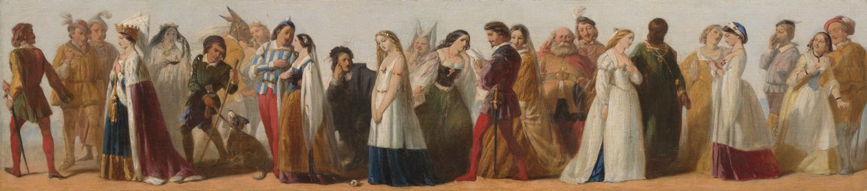Průvod postav z Shakespearových her od Unknown artist
