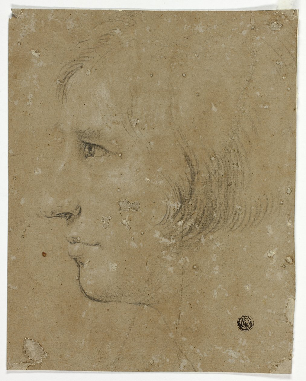 Profil muže od hlavy doleva od Unknown artist