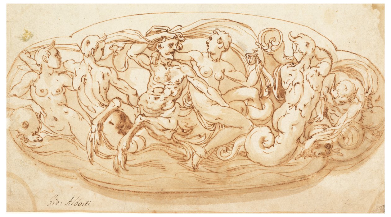 Projekt na dekoraci stříbrného talíře. od Unknown artist