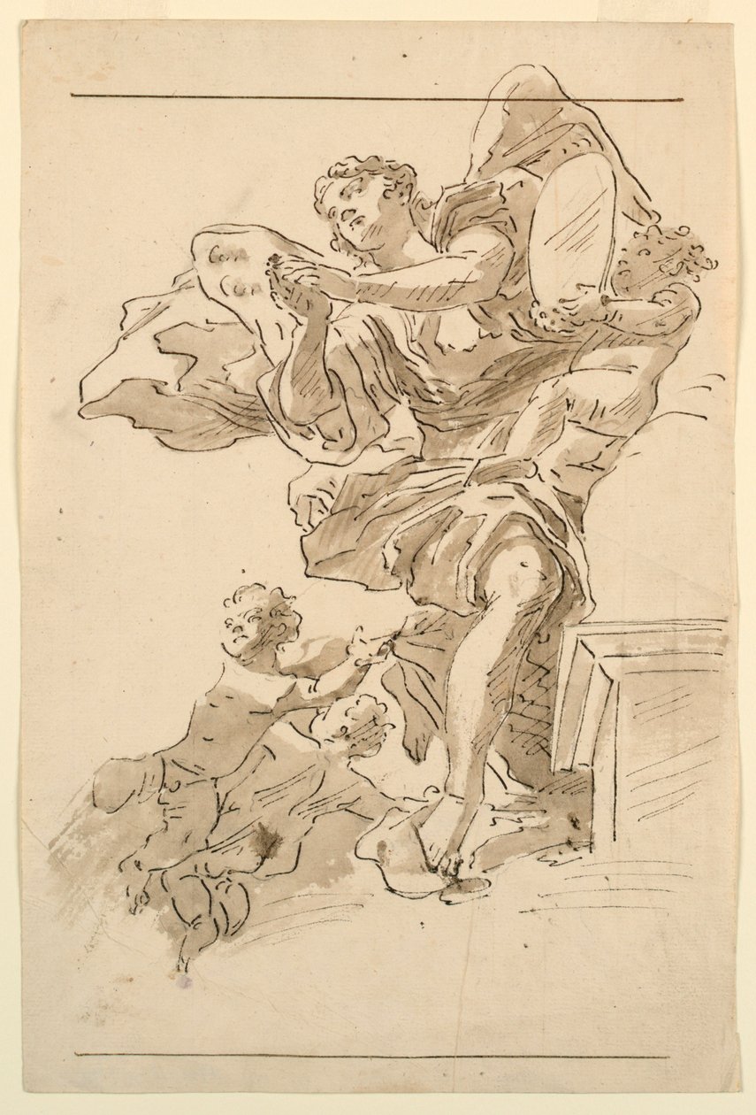 Putti a okřídlená postava od Unknown artist
