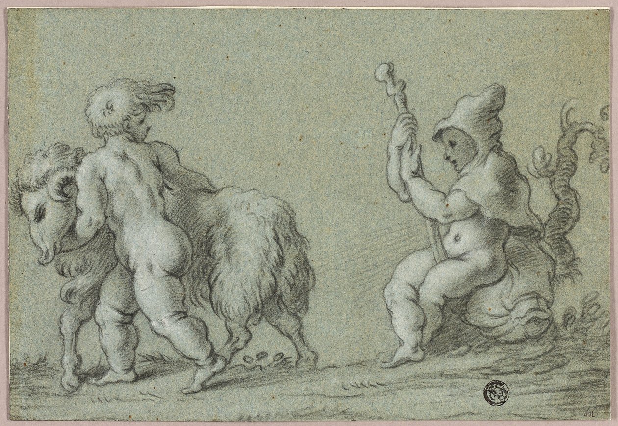 Putti jako kozlíci od Unknown artist
