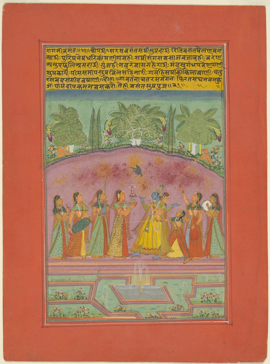 Ragini Vasanta, stránka ze sady džajpurských ragamal od Unknown artist