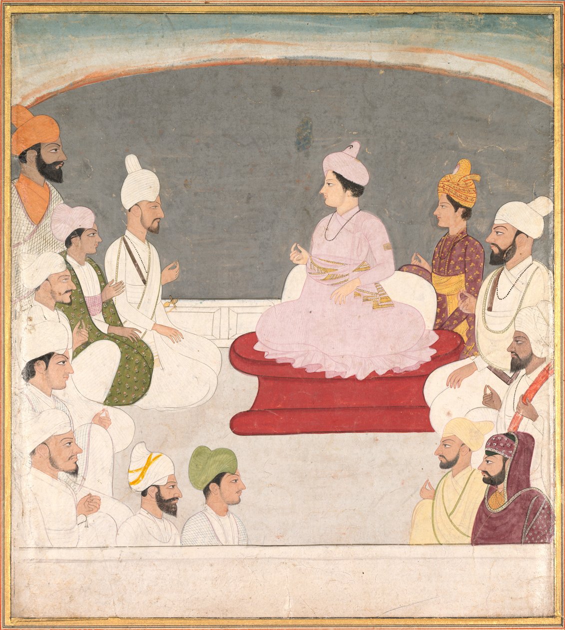 Raja Sansar Chand z Kangra a dvořanů od Unknown artist