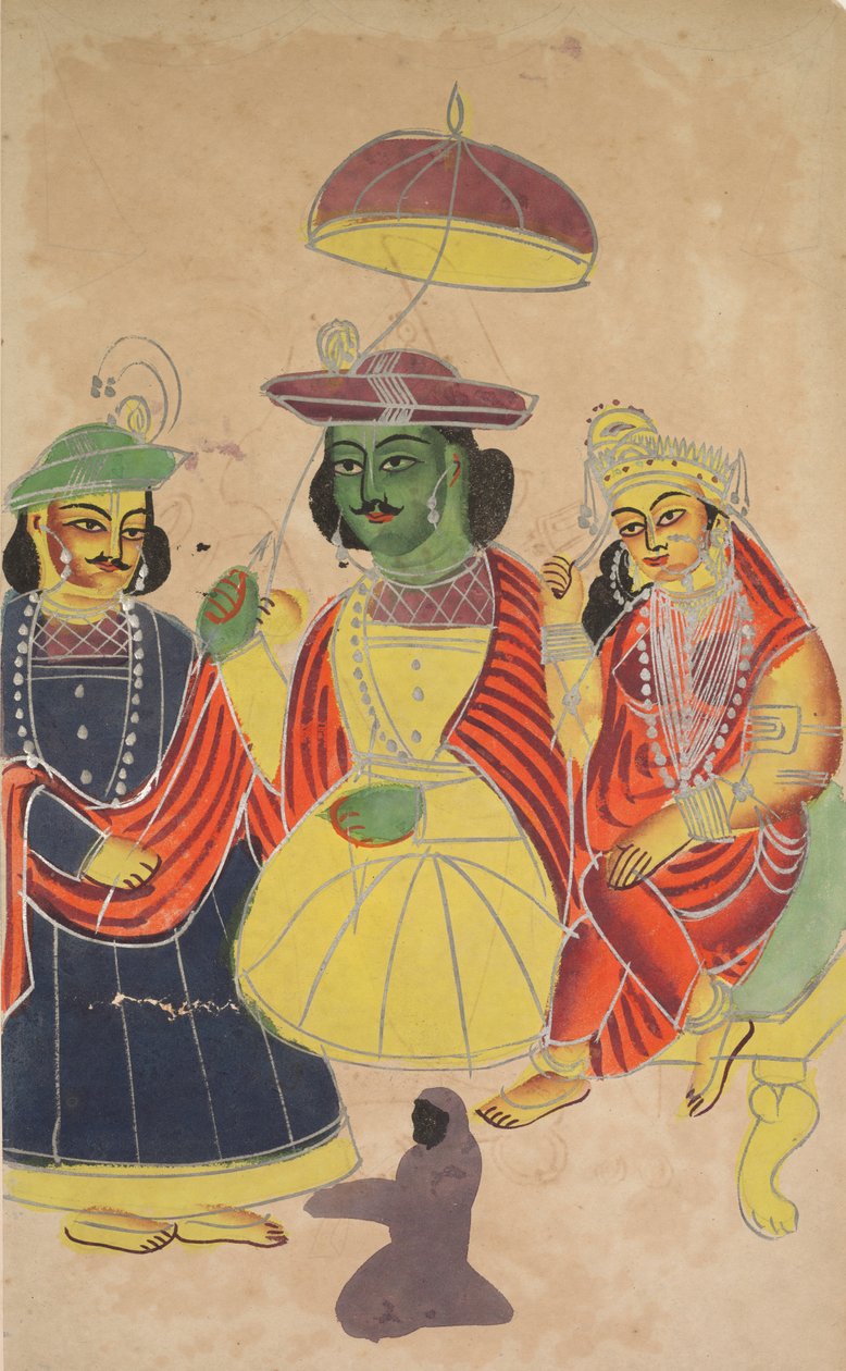 Ráma a Síta na trůnu za účasti Lakšmany a Hanumana od Unknown artist