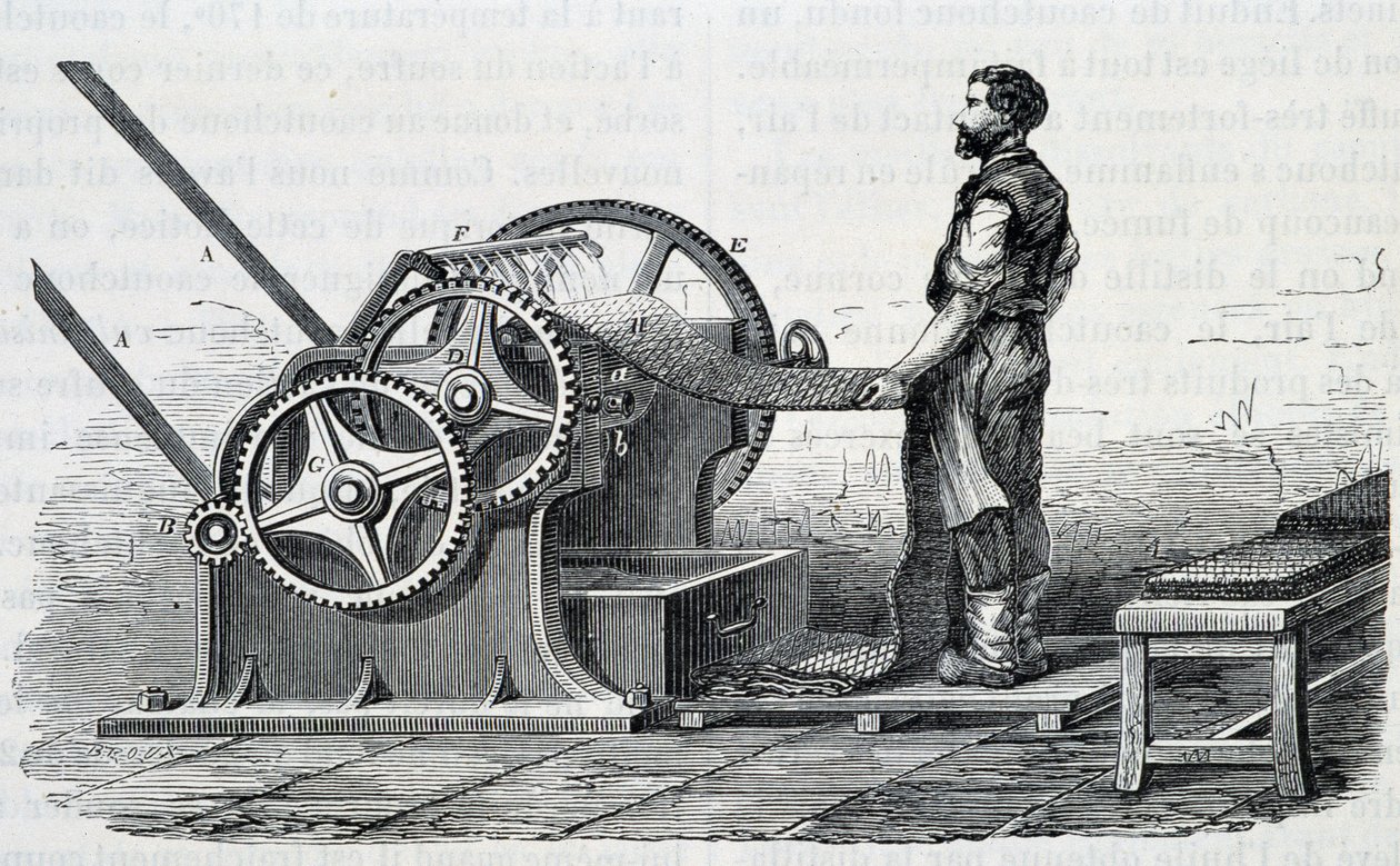Drtiče surové gumy – v „“The Wonders of the industry”” od Louise Figuiera od Unknown artist