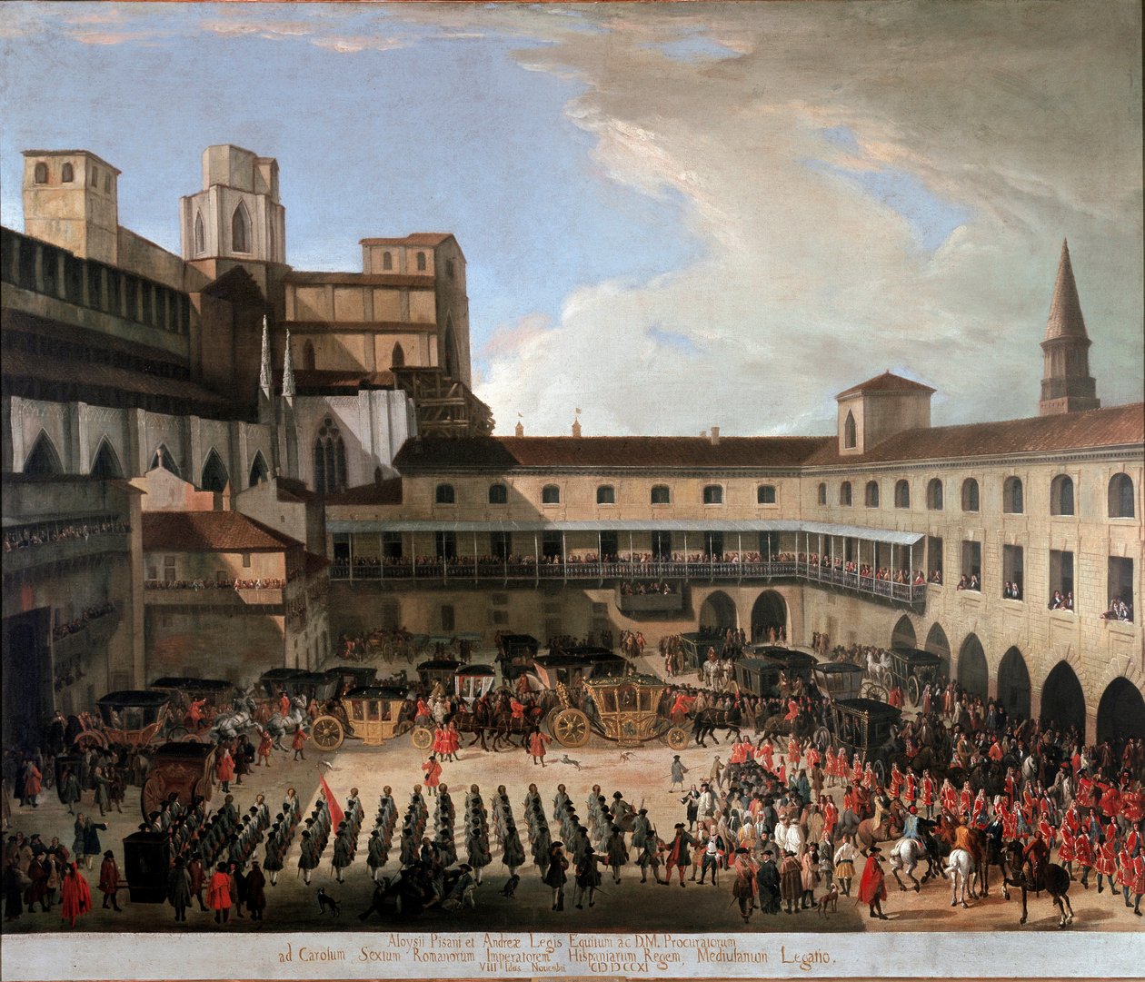 Přijetí benátských velvyslanců v Miláně císařem Karlem VI. v roce 1711 (obraz od Unknown artist
