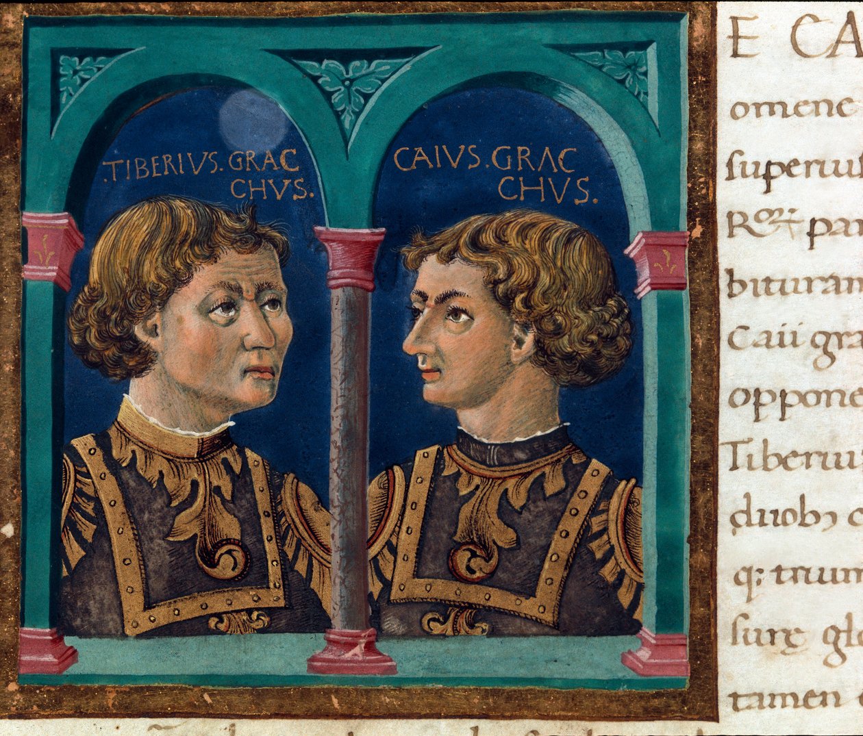 Zastoupení Tiberia Sempronia Graccha (162-133 př. n. l.) a jeho bratra Caia Sempronia Graccha (154-122 př. n. l.) přezdívaného Gracchi, římských státníků (Tiberius Sempronius Gracco (162-133 př. n. l.) a Caia (Caio Grac) Sempronius (254) Sempronius (254 př od Unknown artist