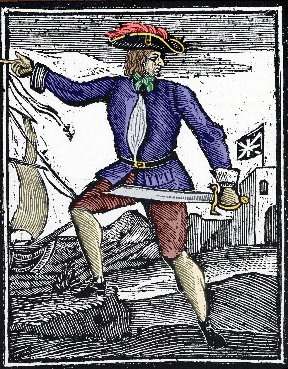 Zastoupení piráta Howella Davise, aktivního kolem 1718-1719. od Unknown artist