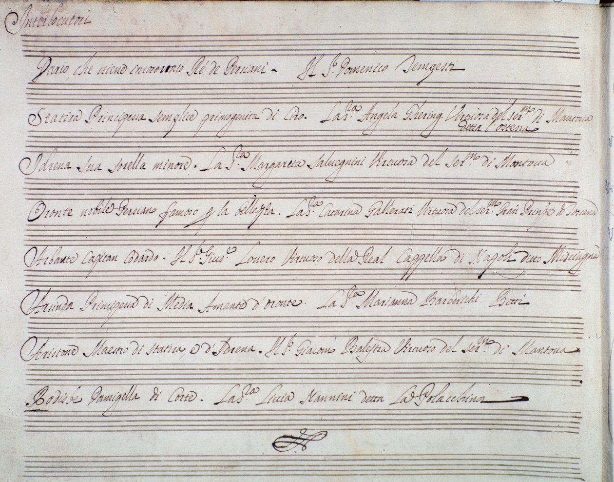 Resumé opery Korunovace Dariuse od Giuseppe Aldrovandiniho (1703) od Unknown artist