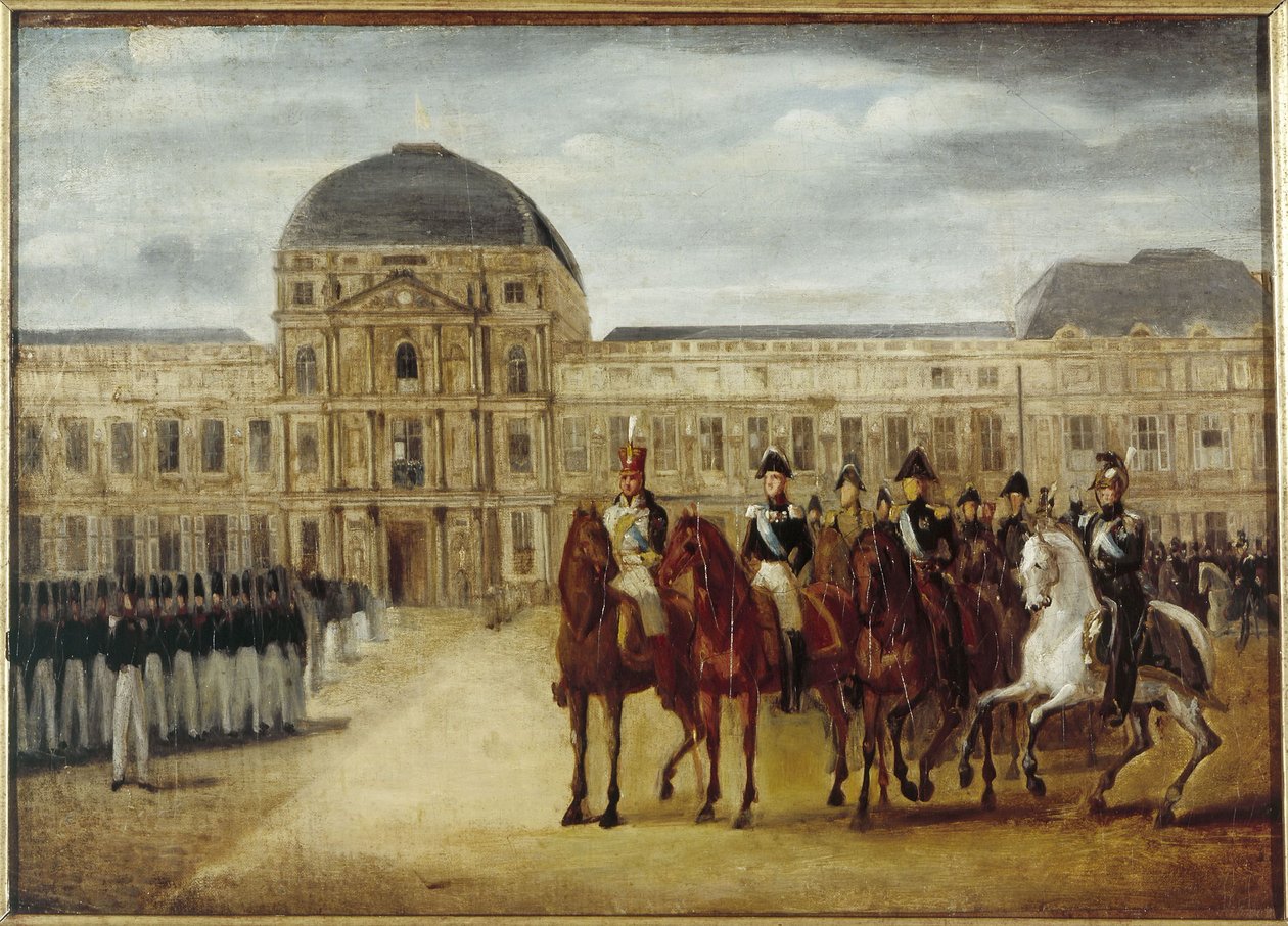Prohlídka před zámkem Tuilerie, kolem roku 1820. Současný 1. obvod, mezi lety 1815 a 1825 (olej na plátně) od Unknown artist