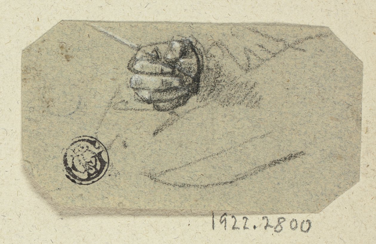 Pravá ruka držící kreslicí nástroj od Unknown artist