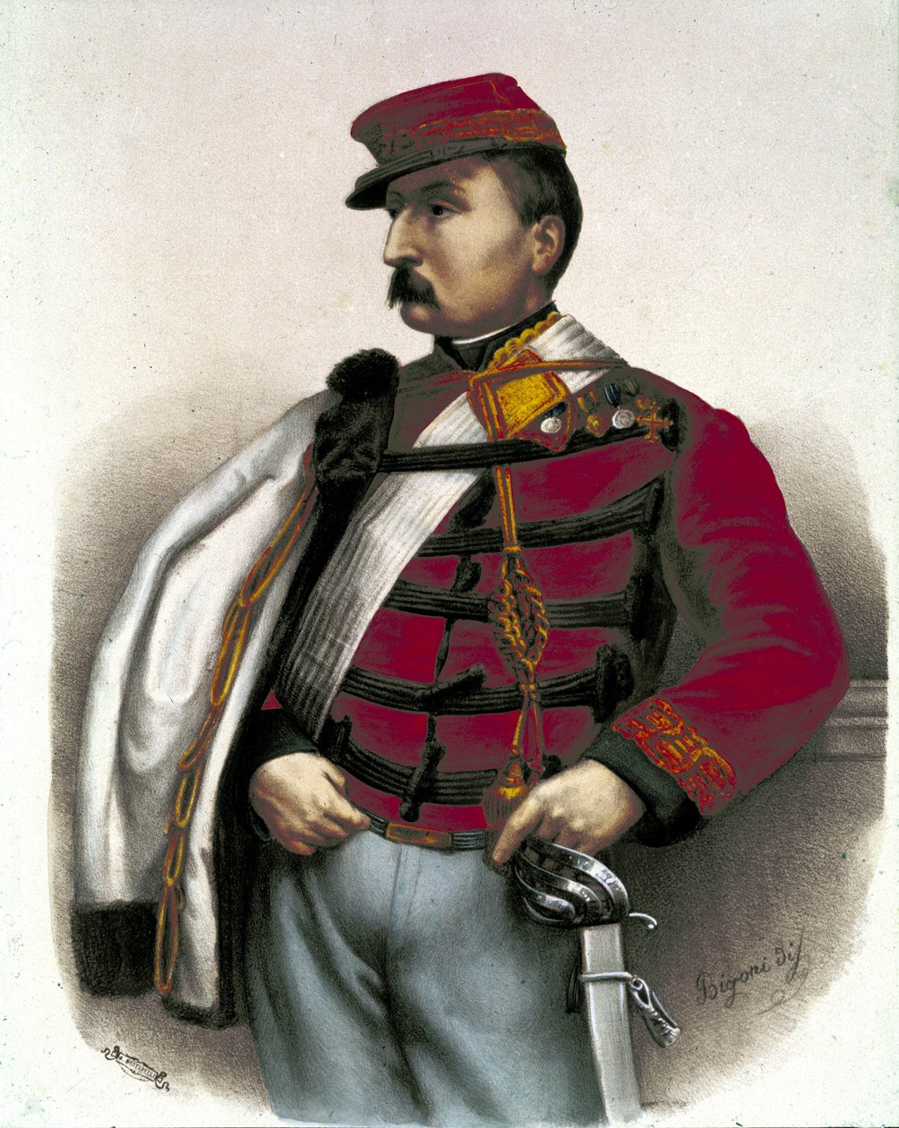 Risorgimento: Portrét Nino Bixio (1821-1873), italský voják a politik. Hrál důležitou roli v italské Unite. od Unknown artist