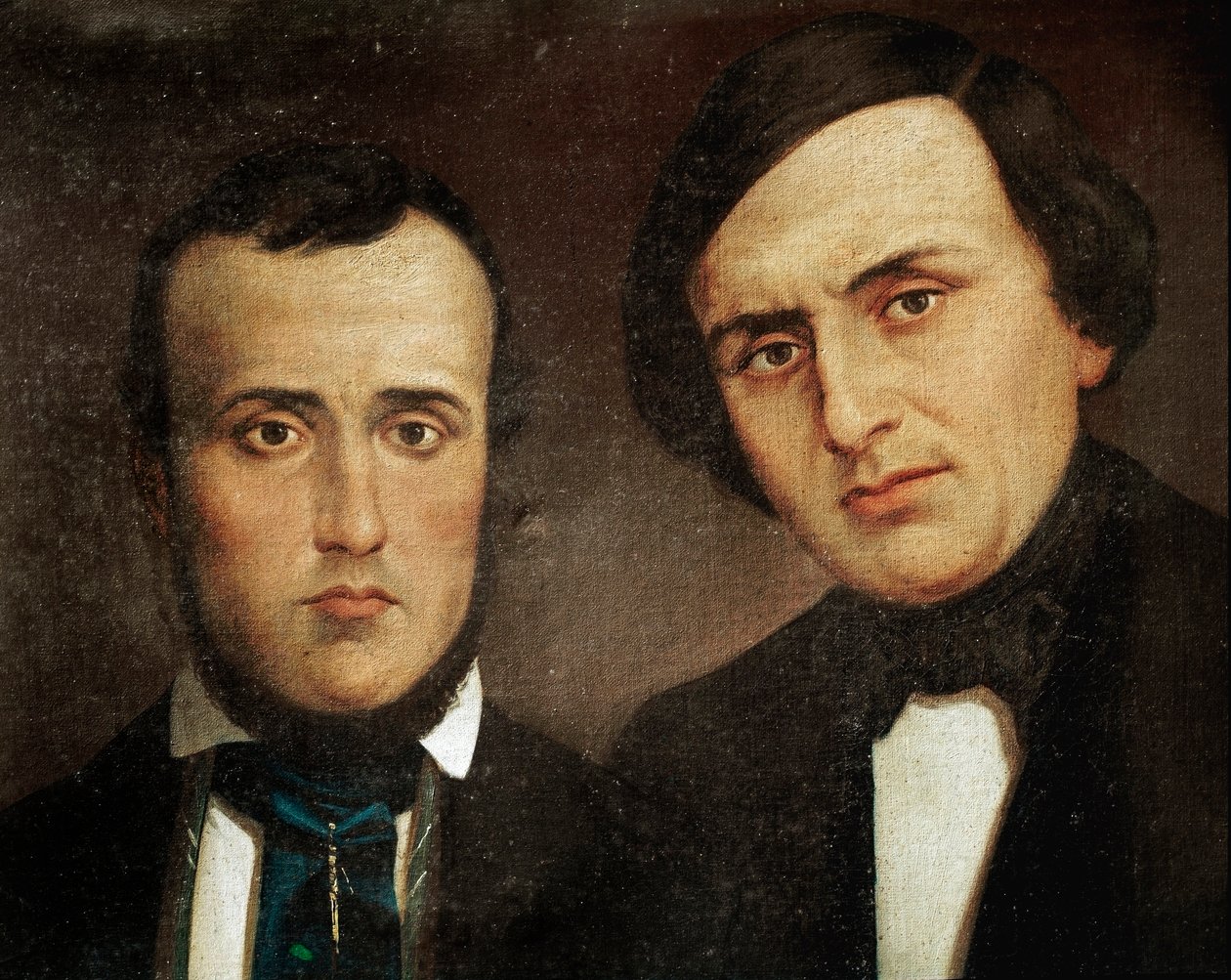 Risorgimento: portrét bratrů Attilio Bandiera (1810-1844) a Emilio Bandiera (1819-1844). Anonymní malování. Řím 19. století, historický institut Risorgimento od Unknown artist