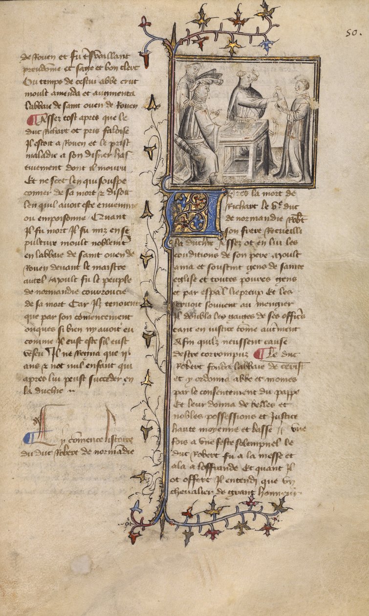 Robert I a prezentace jestřába od Unknown artist