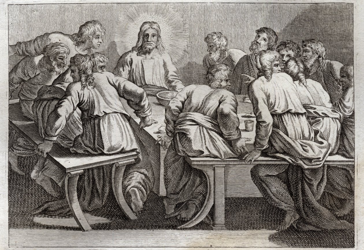 Royaumontská Bible, Nový zákon: The Cene. Ilustrace z roku 1811. od Unknown artist